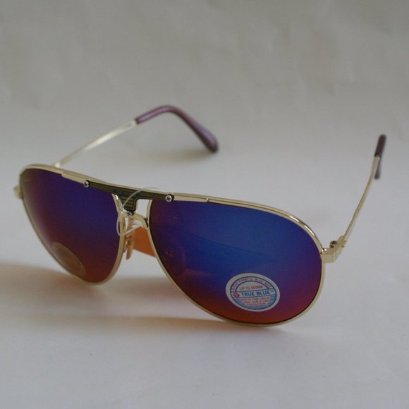 NWT TruVintage Aviator / pilot like style frame w/ true blue blocker sunglasses - Picture 2 of 10